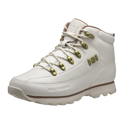 Helly Hansen® Women's Forester Winterstiefel Wanderstiefel auf weißem Hintergrund.