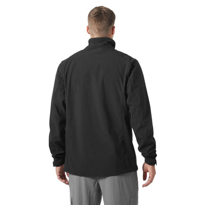 Mann trägt eine schwarze Paramount Softshelljacke für Herren von Helly Hansen®, von hinten gesehen.