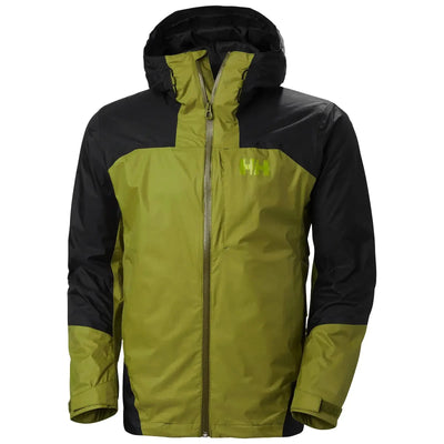 Zweifarbige Helly Hansen® Men's Verglas 2L Shell-Jacke für Herren mit Kapuze und Logo auf der Brust.