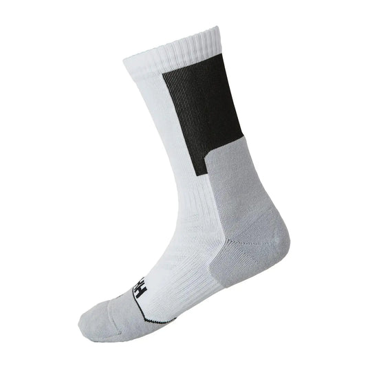 Weiße und graue Helly Hansen® Unisex-Technische Wandersocken mit schwarzen Details und Logo, entworfen für technisches Wandern.