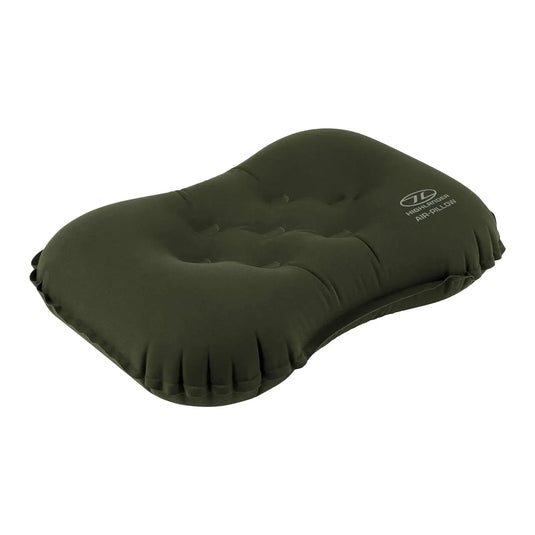 Outdoor HIGHLANDER® NAP-PAK Camping Luftkissen/Luftkissen in olivgrüner Farbe.