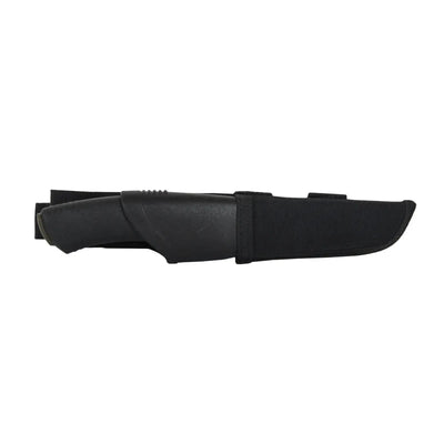 Morakniv® Bushcraft Expert – Carbon Steel – Schwarzer Gebrauchsgürtel mit Schnalle, isoliert auf weißem Hintergrund.