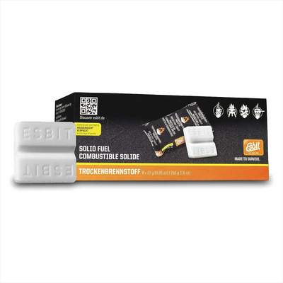 Eine Packung Esbit® Brennstofftabletten 8x27g für Outdoor-Kochgeräte.