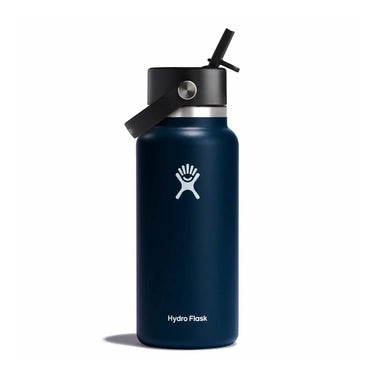 Blue Hydro Flask® 32 oz (946 ml) Weithals mit flexiblem Strohhalmverschluss.