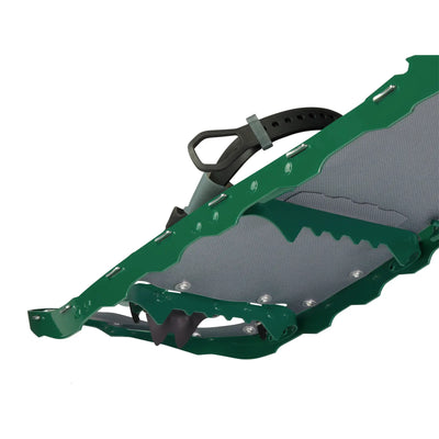 MSR® Lightning™ Trails grüner Schneeschuh mit verstellbarer Bindung auf weißem Hintergrund.