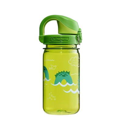 Nalgene® Kinderflasche 'OTF Kids Sustain' 0,35 L grüne Kinderwasserflasche mit Dinosaurier-Aufdruck.