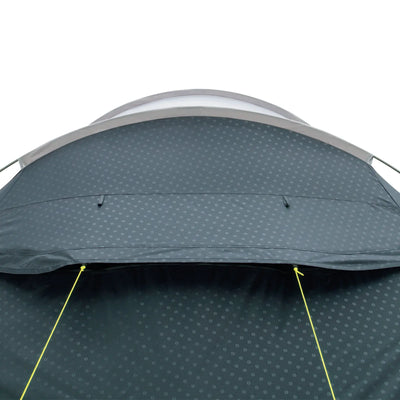 Nahaufnahme eines grauen Outwell® 5-Personen Zelt - Earth 5 Campingzeltes vor weißem Hintergrund.